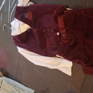 Velvet Pants and vest. Burgundy wine color